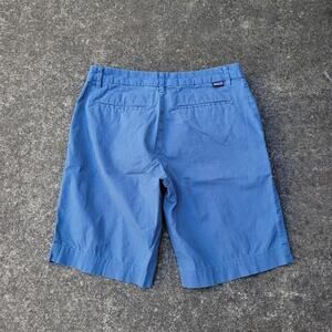 Vtg Y2k PATAGONIA Mountain Box Logo Blue Plain Hiking Outdoors Cargo Shorts Sz 6